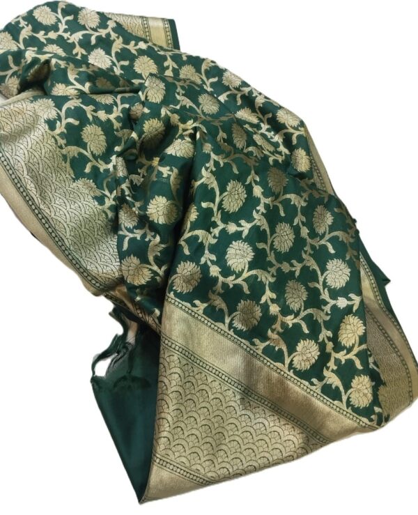 Green Banarasi Silk Dupatta