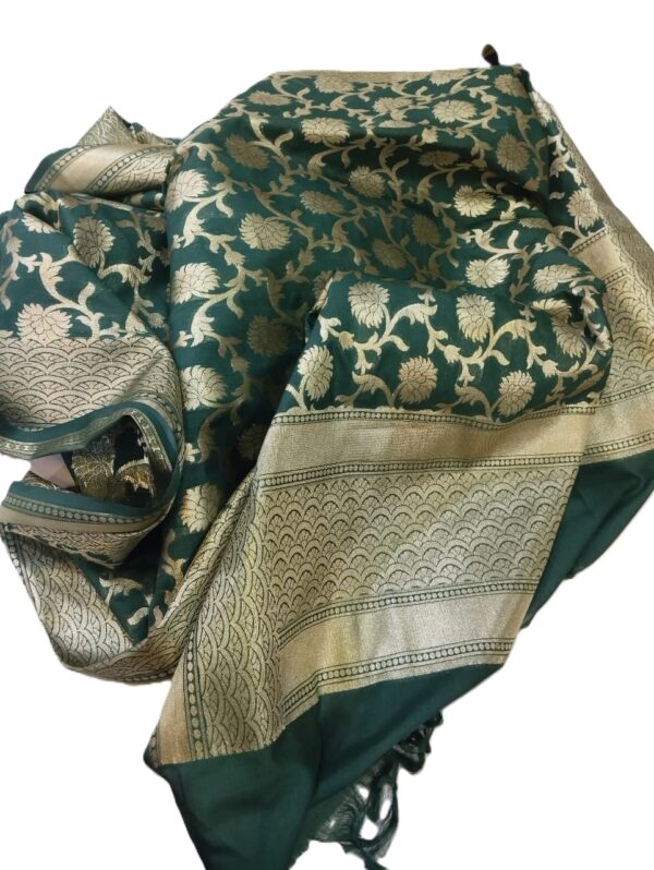 Green Banarasi Silk Dupatta