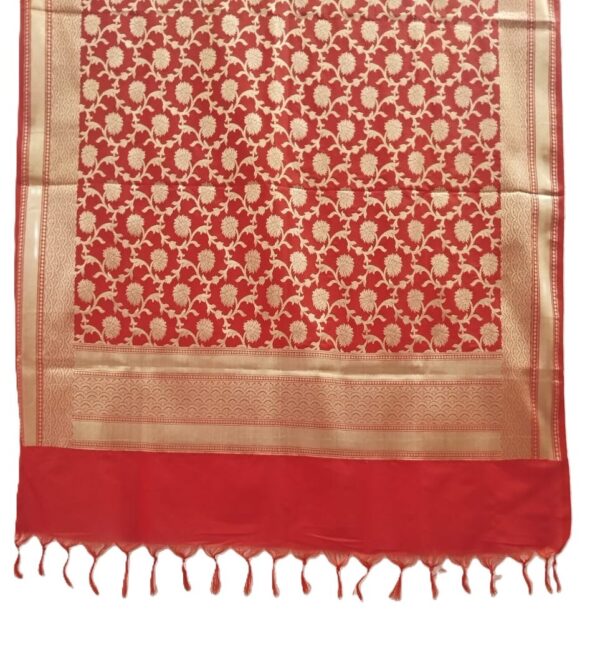 Red Banarasi Silk Dupatta