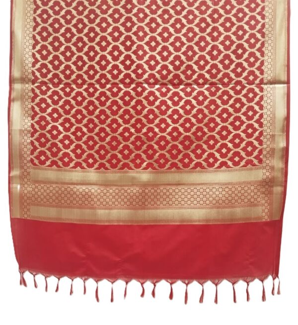 Red Banarasi Silk Dupatta