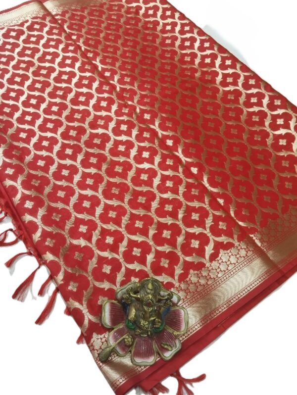 Red Banarasi Silk Dupatta