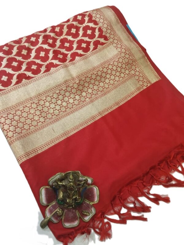 Red Banarasi Silk Dupatta