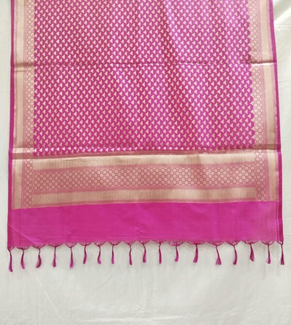 Pink Banarasi Silk Dupatta