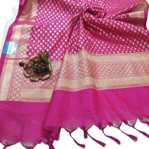 Pink Banarasi Silk Dupatta