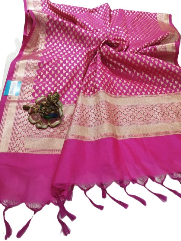 Pink Banarasi Silk Dupatta