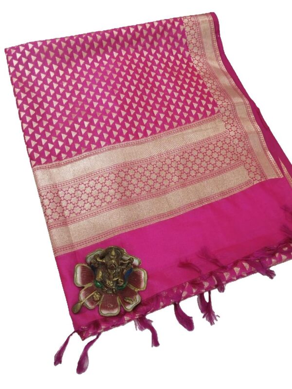 Pink Banarasi Silk Dupatta