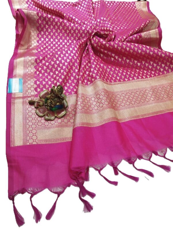 Pink Banarasi Silk Dupatta