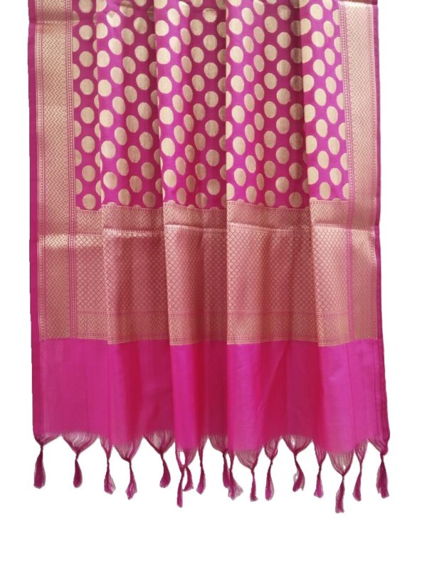 Pink Banarasi Silk Dupatta