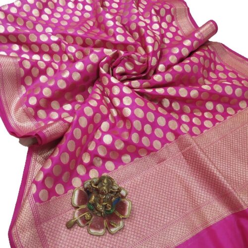Pink Banarasi Silk Dupatta
