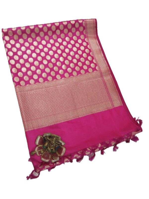 Pink Banarasi Silk Dupatta