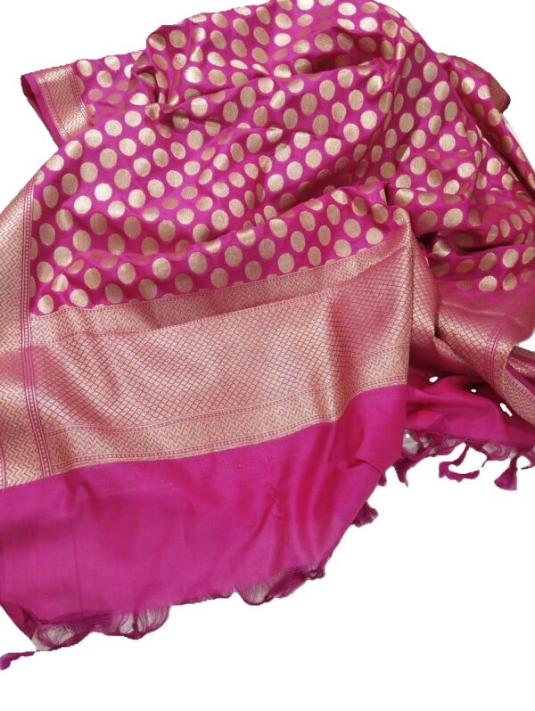 Pink Banarasi Silk Dupatta