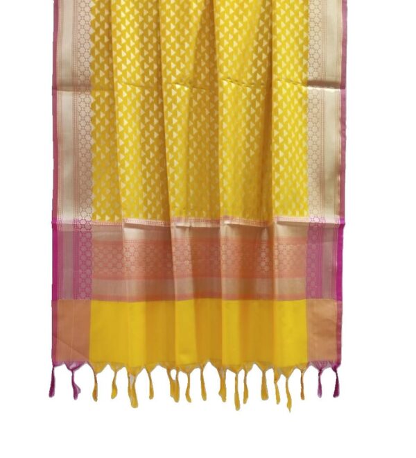 Pink Banarasi Silk Dupatta