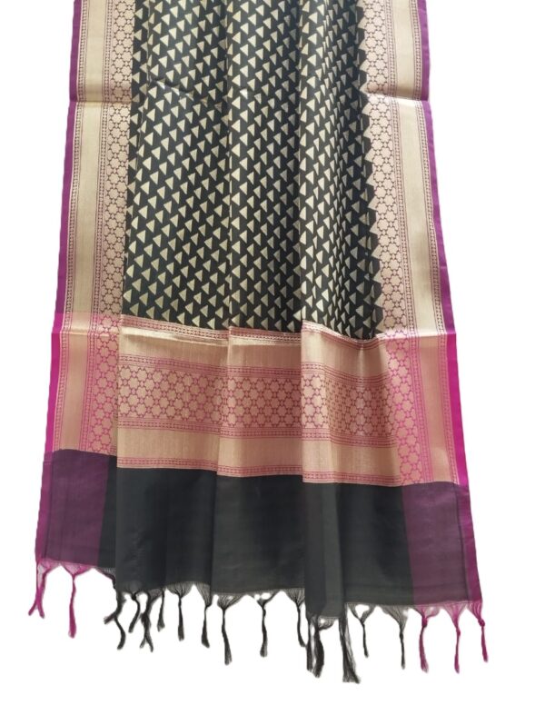 Black Banarasi Silk Dupatta
