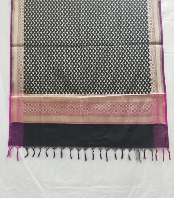 Black Banarasi Silk Dupatta