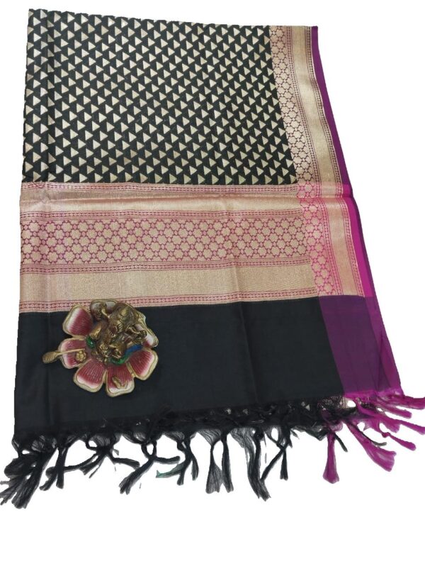 Black Banarasi Silk Dupatta