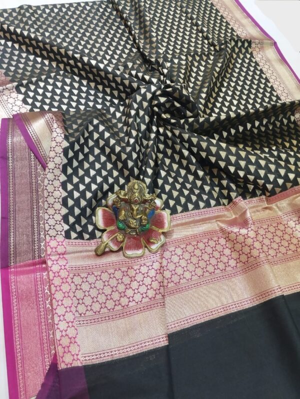 Black Banarasi Silk Dupatta