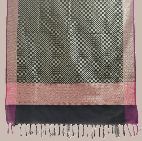 Black Banarasi Silk Dupatta