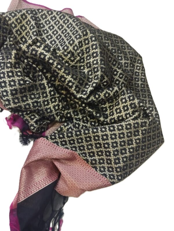 Black Banarasi Silk Dupatta