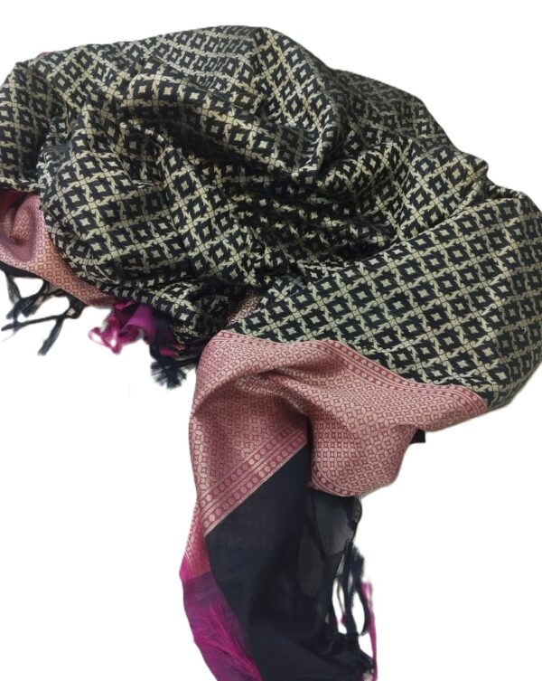 Black Banarasi Silk Dupatta