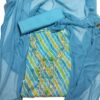 Aqua Blue Pure Organza Unstitched Suit