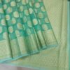 Aqua Green Handloom Banarasi Tissue Saree