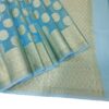 Aqua Blue Handloom Banarasi Tissue Saree