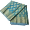 Aqua Blue Handloom Banarasi Tissue Saree