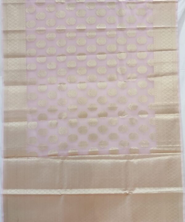 Aqua Pink Handloom Banarasi Tissue Saree