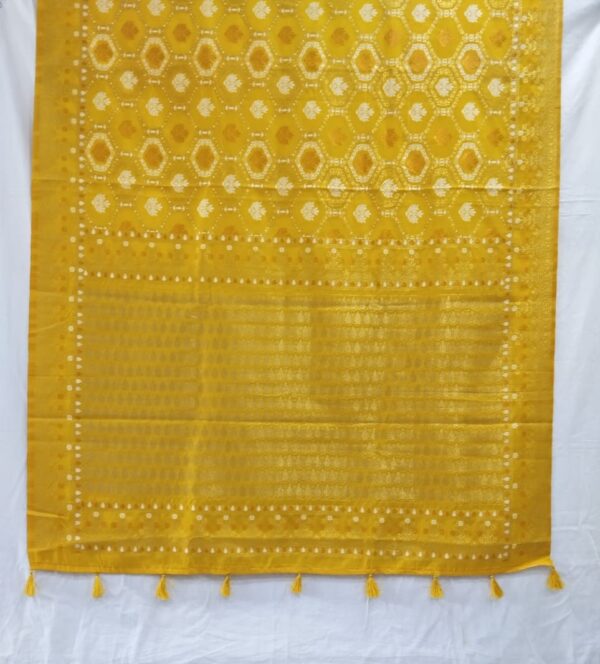 Yellow Handloom Banarasi Silk Saree