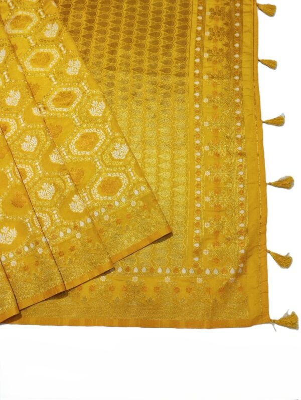 Yellow Handloom Banarasi Silk Saree