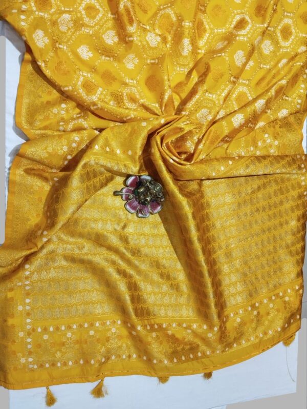 Yellow Handloom Banarasi Silk Saree