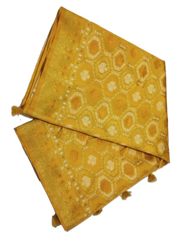 Yellow Handloom Banarasi Silk Saree