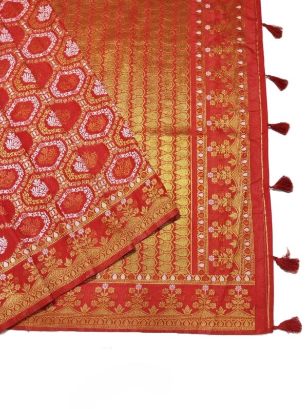 Red Handloom Banarasi Silk Saree