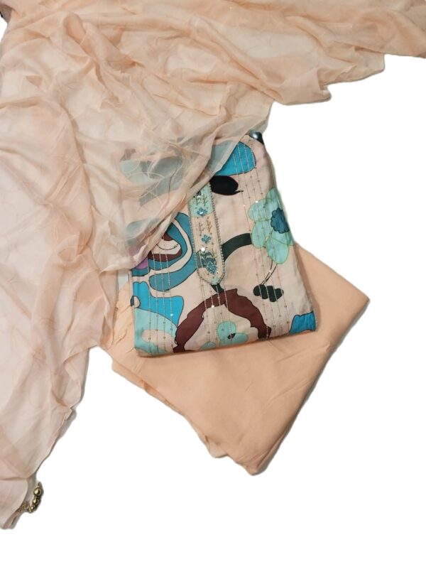 Peach Modal Unstitched Suit