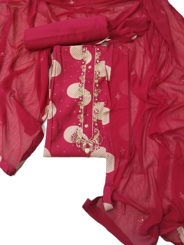 Magenta Modal Unstitched Suit