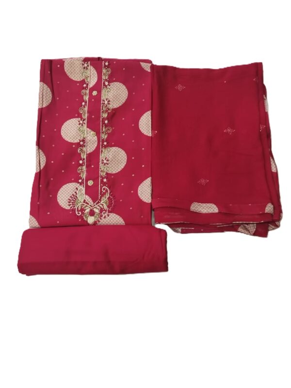 Magenta Modal Unstitched Suit