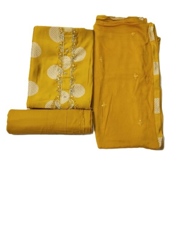 Light Mustard Modal Unstitched Suit