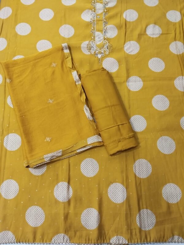 Light Mustard Modal Unstitched Suit