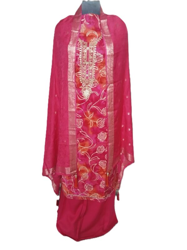 Orange/Pink Modal Unstitched Suit