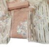 Peach Organza Unstitched Suit