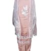 Peach Organza Unstitched Suit