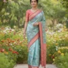 BS002185-1(4) Aqua Blue Kanjivaram Silk Saree