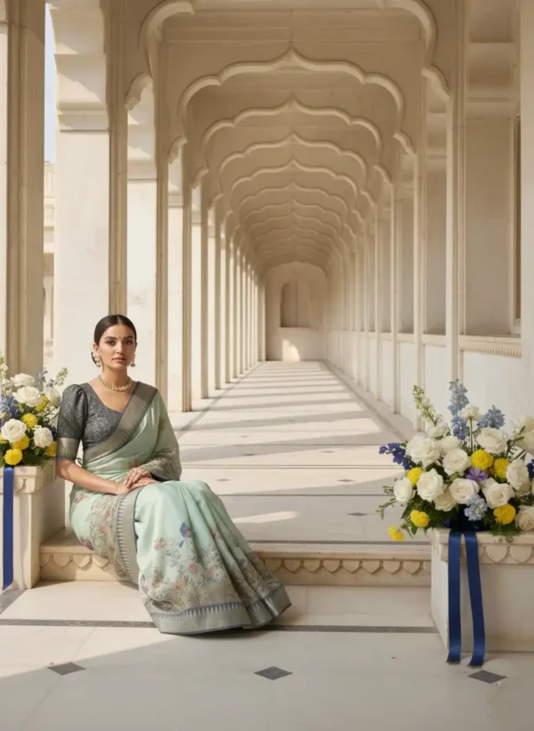 BS002185-2(1) Pista Kanjivaram Silk Saree