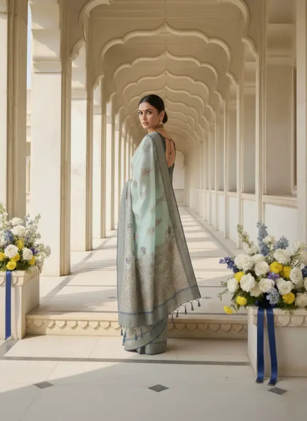 BS002185-2(4) Pista Kanjivaram Silk Saree