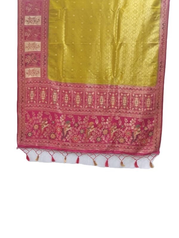BS002186-1(1) Yellow Handloom Kanjivaram Silk Saree
