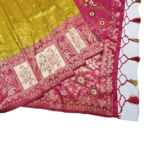 Yellow Handloom Kanjivaram Silk Saree