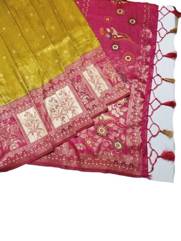 BS002186-1(4) Yellow Handloom Kanjivaram Silk Saree