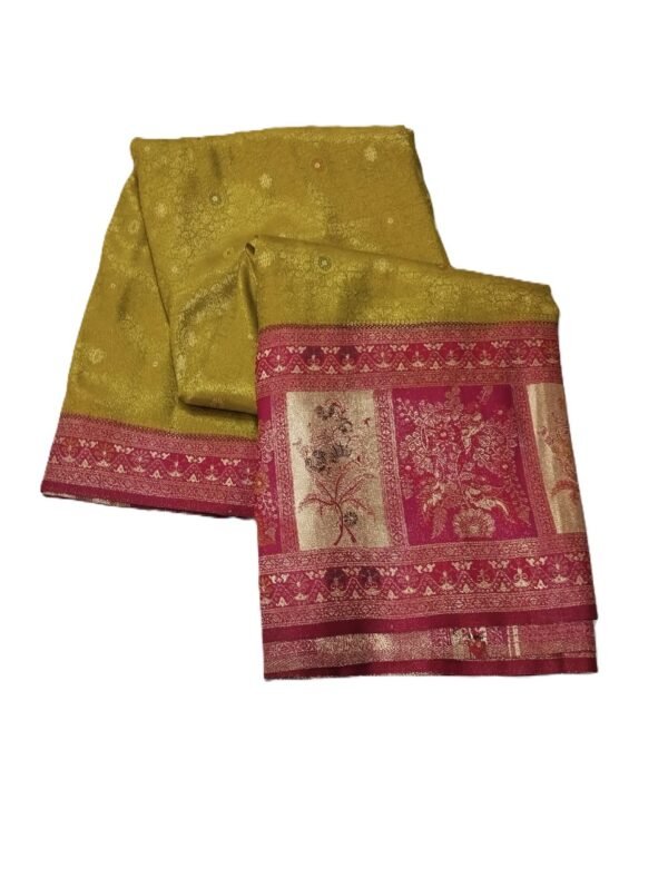 BS002186-1(5) Yellow Handloom Kanjivaram Silk Saree