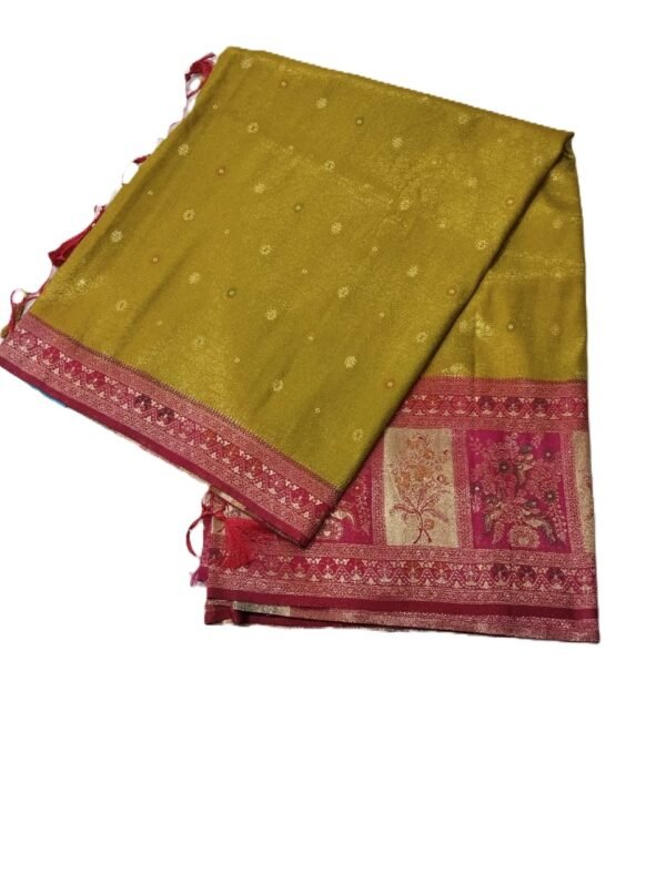 BS002186-1(6) Yellow Handloom Kanjivaram Silk Saree