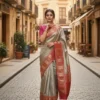 Gray Kanjivaram Silk Saree